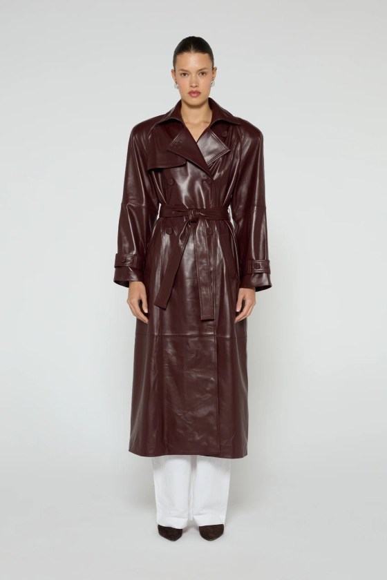 Corrin Leather Trench Coat