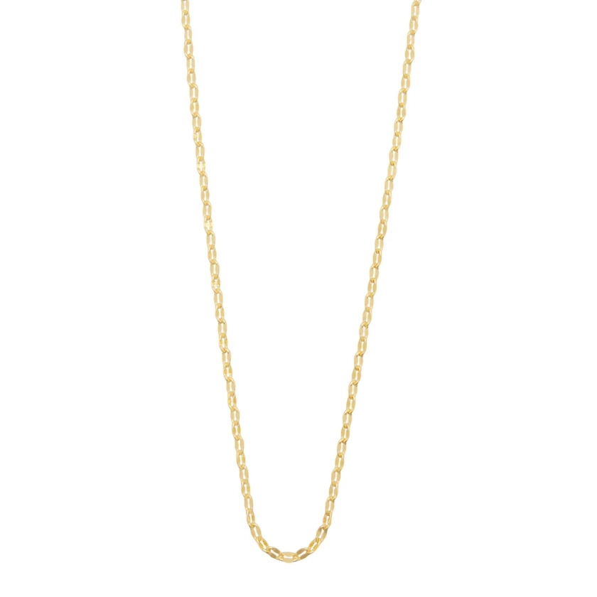 Cable Necklace 45cm in 9ct Yellow Gold Silver Infused