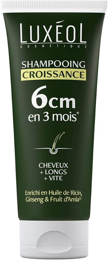 LUXÉOL - Shampoing Croissance - Pousse de 6cm en 3 Mois* - Des Cheveux Plus Longs Plus Vite - Cliniquement Prouvé - Formule d'Origine Naturelle - Huile de Ricin, Amla & Ginseng(3) - 200 ml : Amazon.fr: Livres