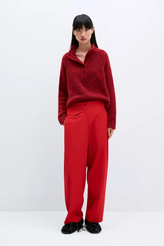 Tailoring Pocket Pants Red Cordera