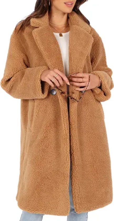 Petal & Pup Beatrice Oversize Faux Shearling Coat | Nordstrom