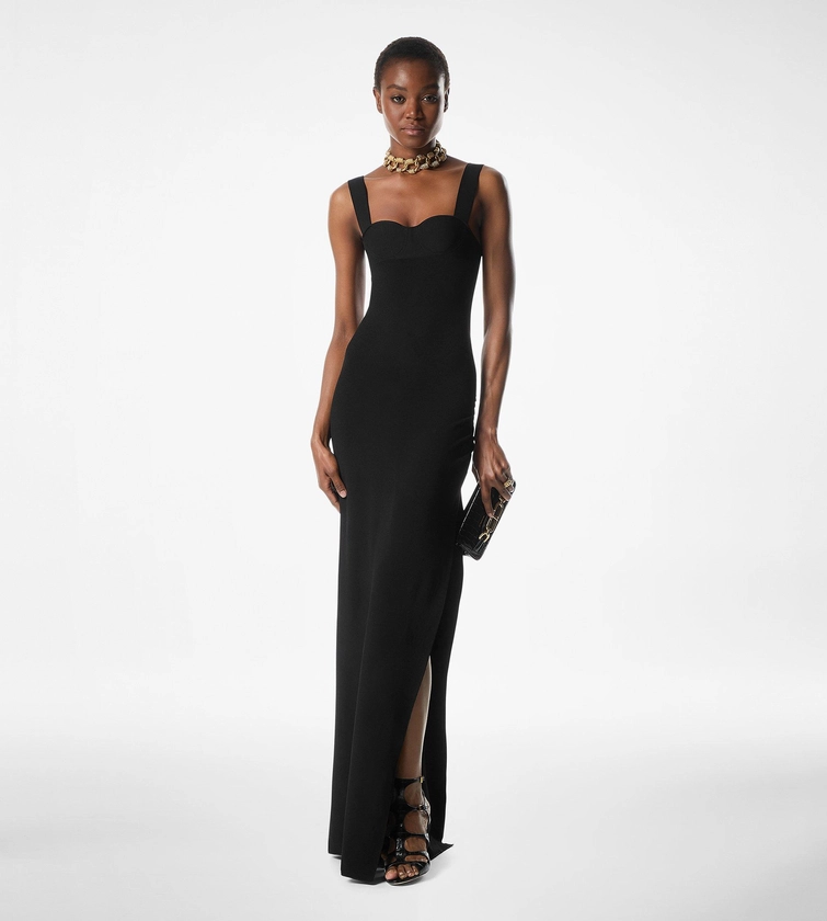 STRETCH VISCOSE KNIT EVENING DRESS