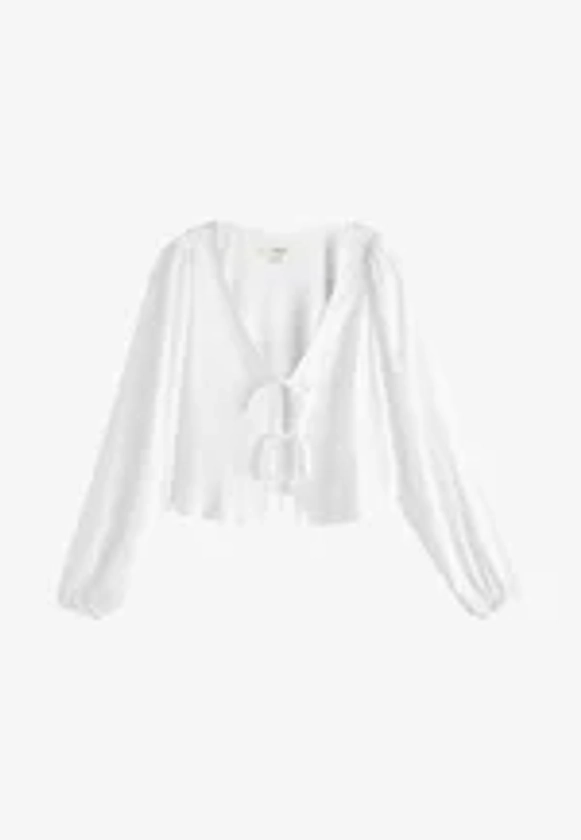 TIE FRONT - Blouse - white