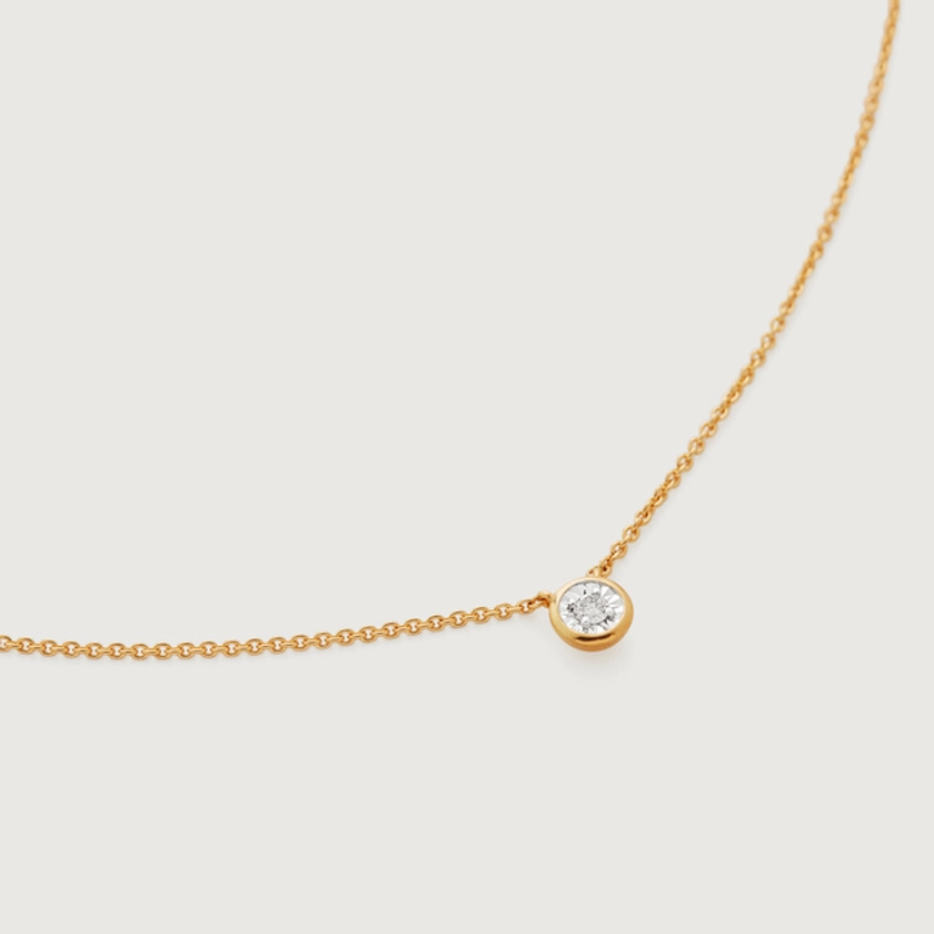 Gold Vermeil Diamond Essential Chain Necklace Adjustable 41-46cm/16-18&#039; - Diamond