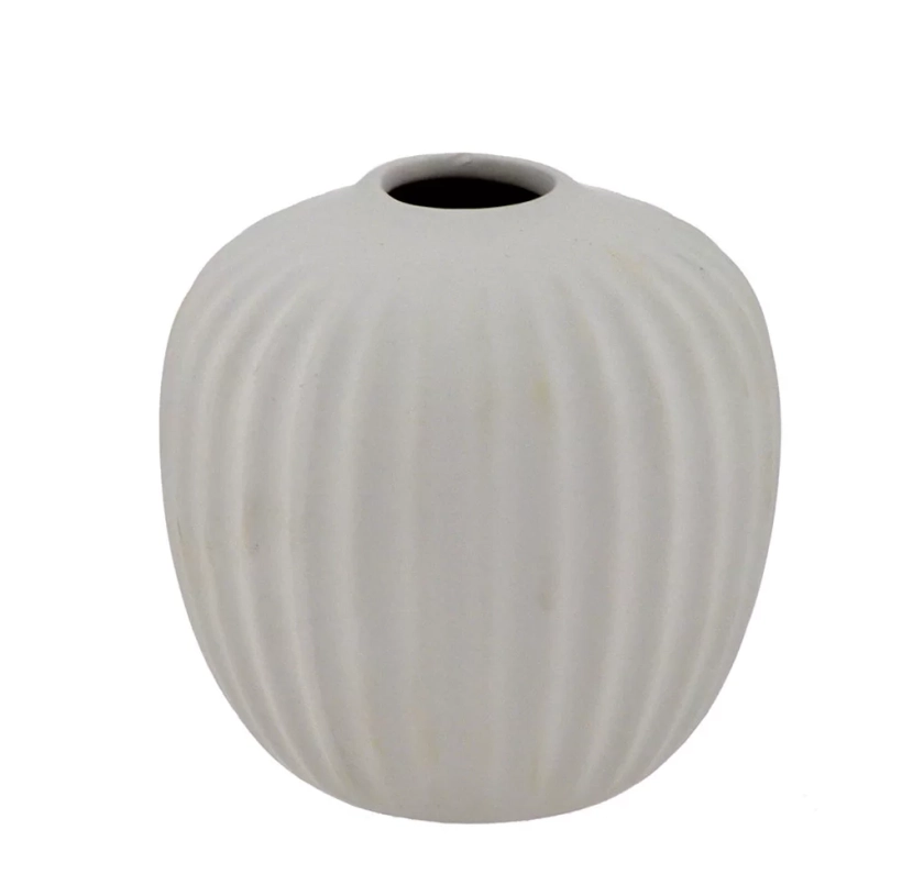 Vaso Decorativo de Cerâmica Nature 10cm Branco Espressione