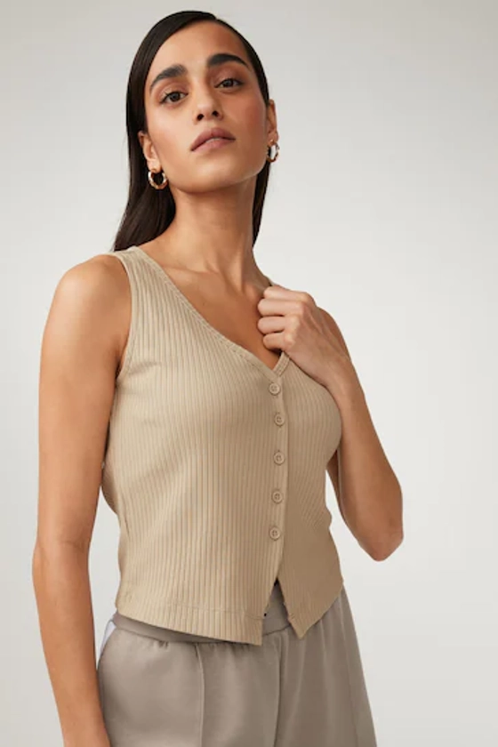Buy Neutral Ribbed Waistcoat from the Next UK online shop