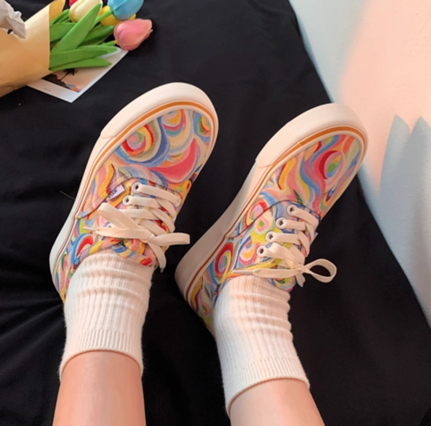 *Free Shipping*RAINBOW PAINTING SNEAKERS
