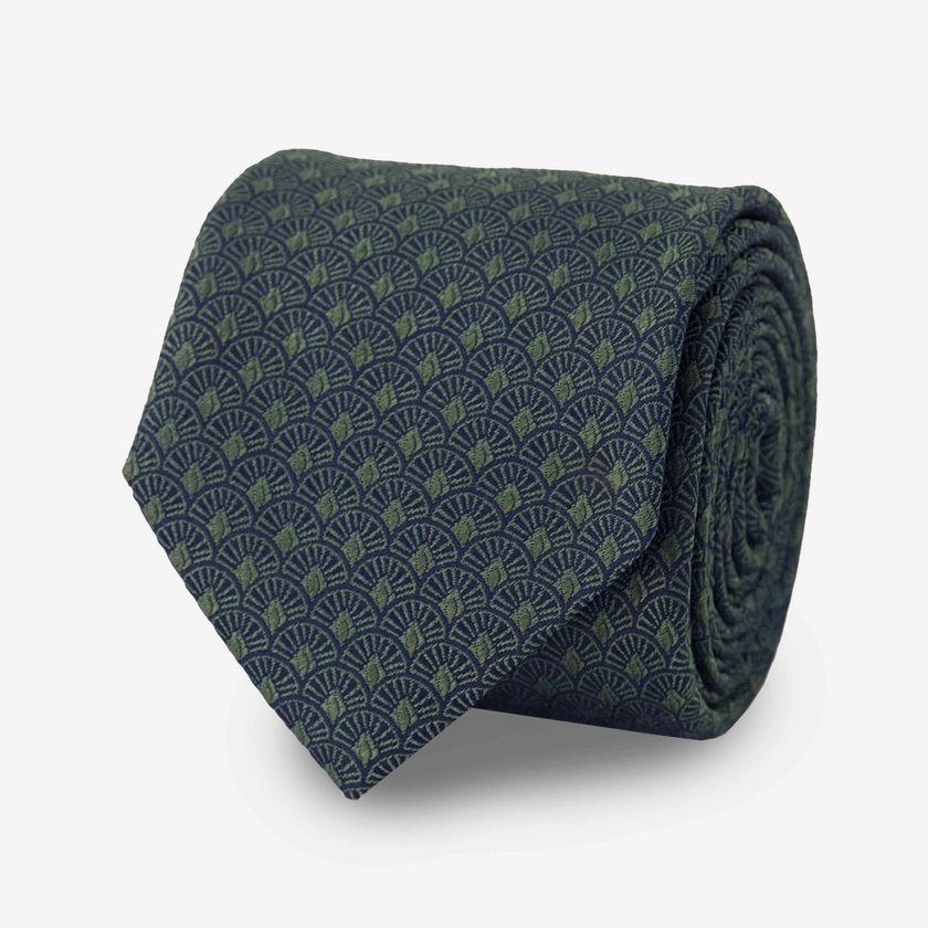 Deco Scallops Hunter Green Tie | Silk Ties | Tie Bar