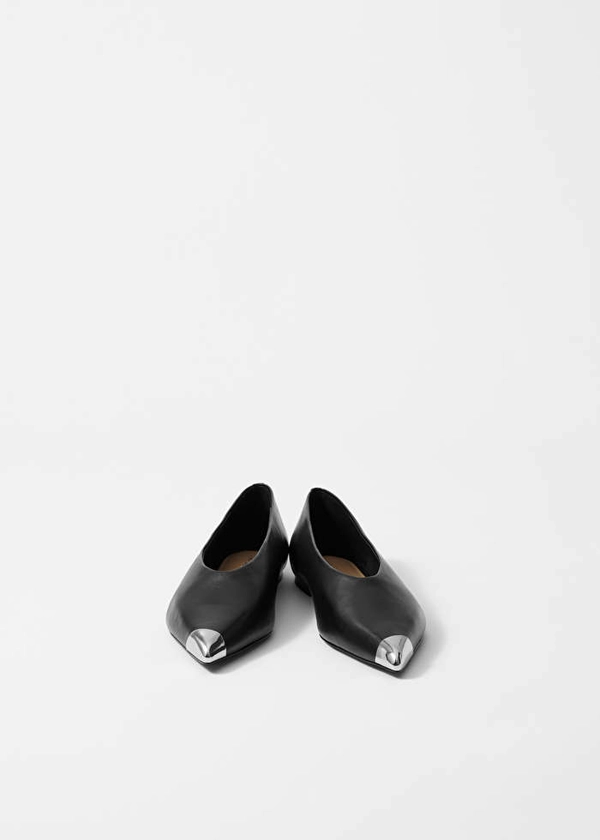 Silver-Cap Ballerina Flats - Black/Silver - Flats - & Other Stories US