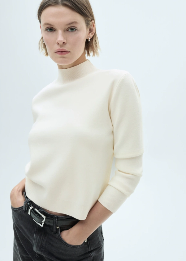 Pull-over maille col montant - Femme | MANGO France métropolitaine