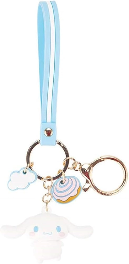 PaPiJoJo Cute Keychain Kawaii Anime Keychain, Hello Kitty, My Melody,Kuromi,Keroppi, Badtz-Maru, Cinnamoroll, Pompompurin