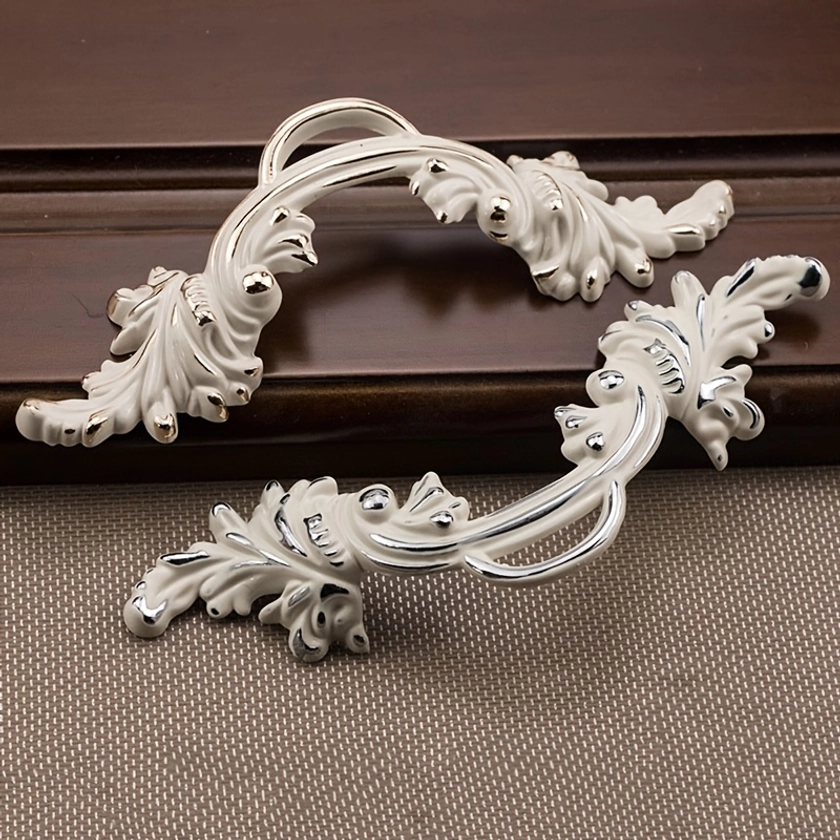 1pc Ivory White European Luxury Classic Handle - Upgrade Your Kitchen and Furniture with Elegant Drawer Handles!