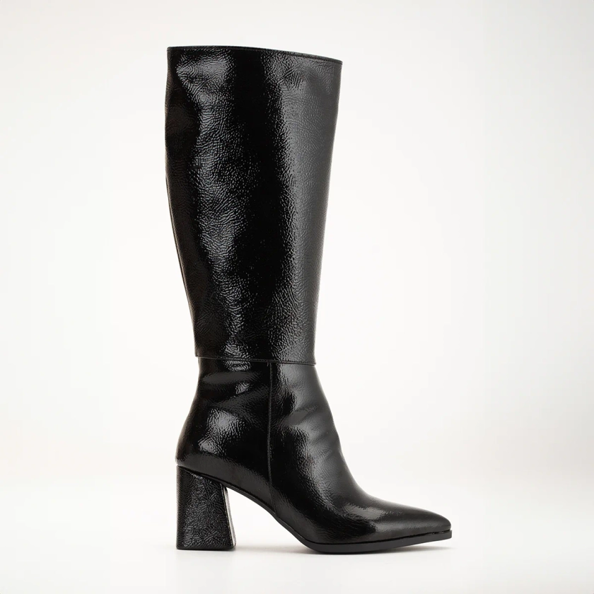 Valerie - Black Patent Knee High Boots – Prologue Shoes