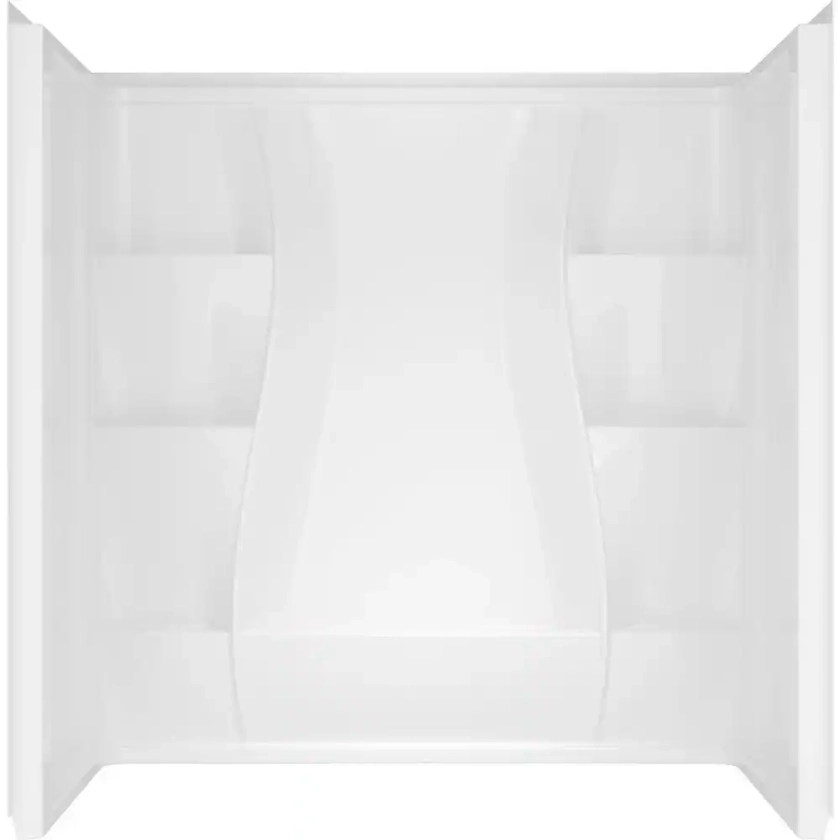 Delta Classic 400 Curve 60 in. W x 60 in. H x 30 in. D Three Piece Direct to Stud Tub Surround in High Gloss White 40204 - The Home Depot