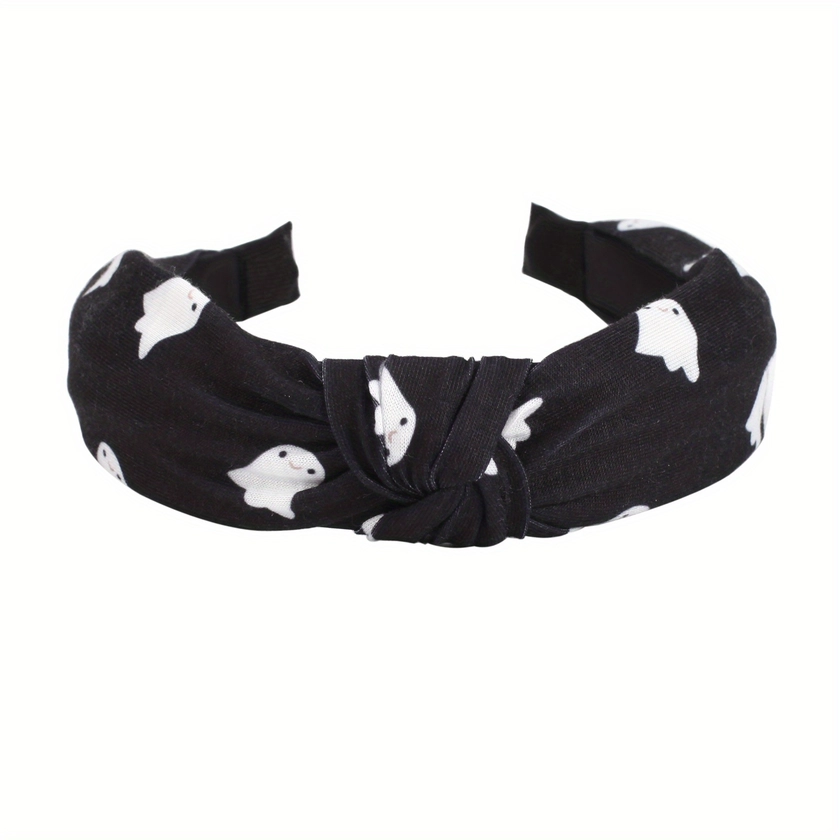 Halloween Cartoon Ghost Print Cross Headband Cute Hair - Temu