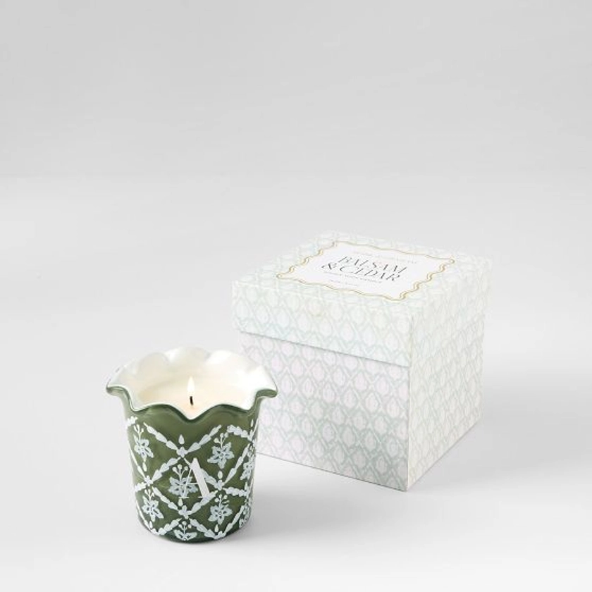 Hand Painted Block Print Candle