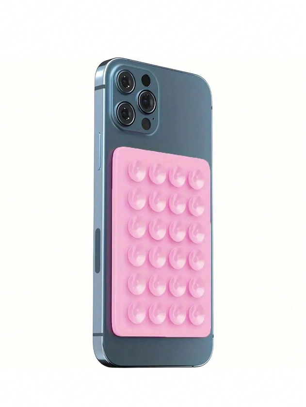 1pc Mobile Phone Silicone Suction Cups, Non-Slip Square Pad With 24 Suction Cups, For Various Cell Phones, Phone Suction Cup Holder, Compatible With IPhone And Android, Hands Free Fidget Toy Mirror Shower Phone Holder