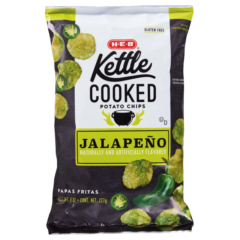 H-E-B Kettle Cooked Potato Chips – Jalapeño - Shop Chips at H-E-B