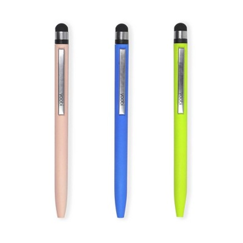 Yoobi Evolve Retro Color-Block Ballpoint Pen 3pk Stylus
