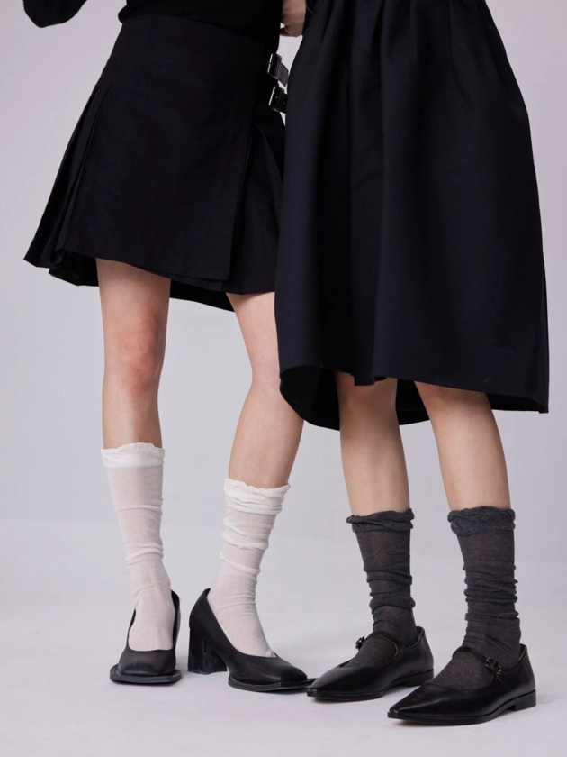Tulle Loose Crew Socks Slouch Mid Calf Socks Thin Quarter Socks Spring/summer Fashion Socks for Women - Etsy Australia