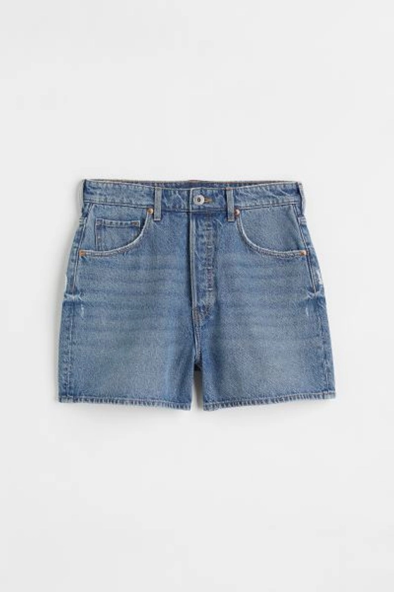 Short en jean Taille haute - Bleu denim - FEMME | H&M FR