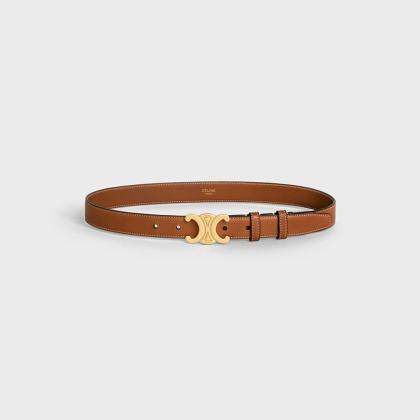 CEINTURE TRIOMPHE MOYEN MODÈLE VEAU NATUREL - TAN | CELINE