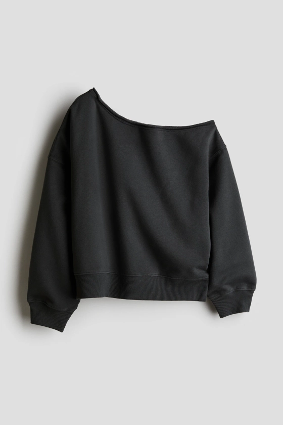 Asymmetric sweatshirt - Dark grey - Kids | H&M GB