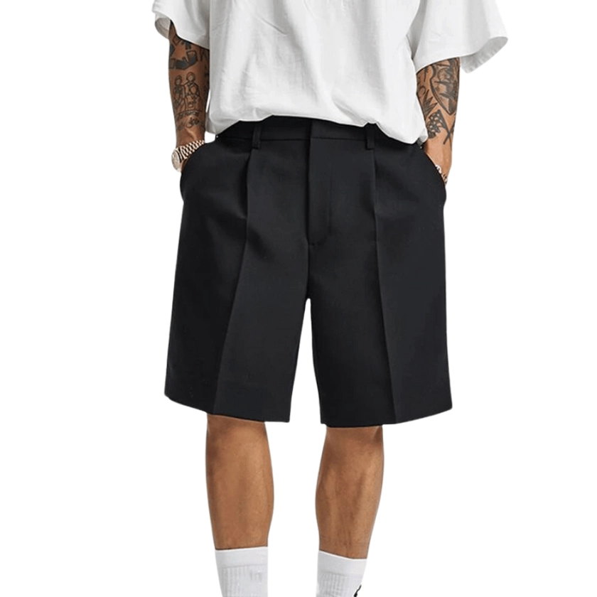Shorts de Alfaiataria Casual Masculino Bermuda Coreana