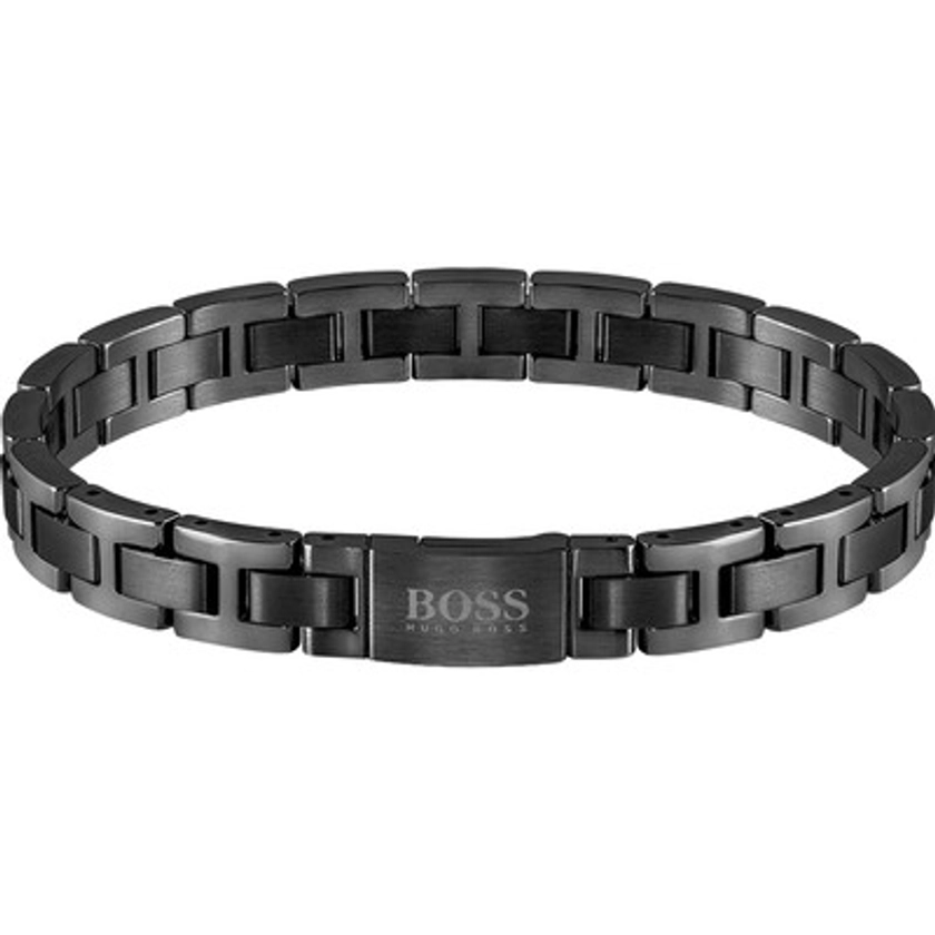 Bracelet homme Boss acier noir 20 cm