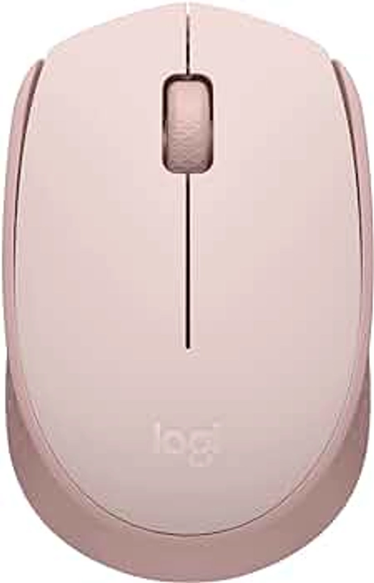 Logitech M170 Wireless Mouse for PC, Mac, Laptop, 2.4 GHz with USB Mini Receiver, Optical Tracking, 12-Months Battery Life, Ambidextrous - Rose