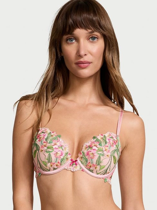 Buy Pink Push Up Lily Embroidery Bra from the Victoria's Secret UK online shop