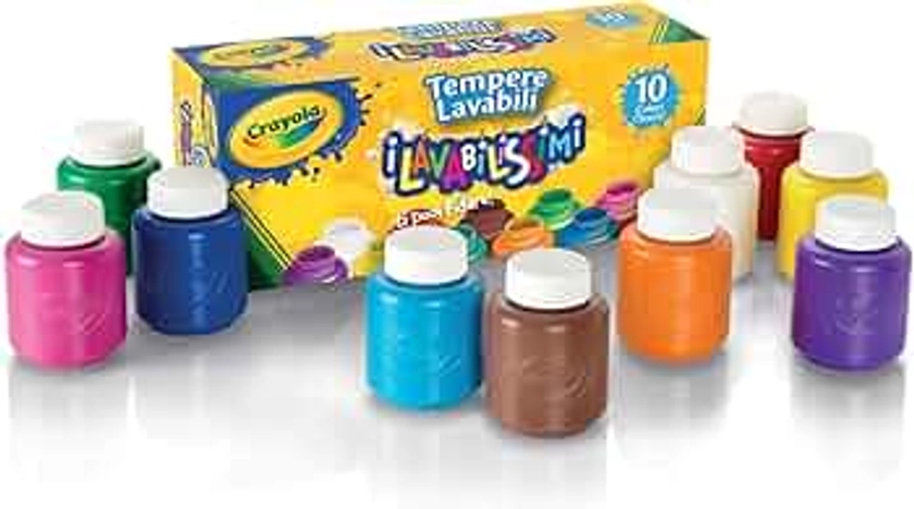 Crayola - 10 pots de peinture lavable - boîte française - Peinture et accessoires - 256325.006