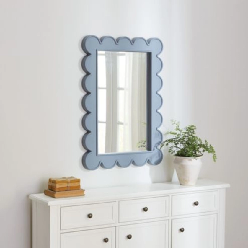 Hayli Scallop Mirror Colorful Wood Wall Decor