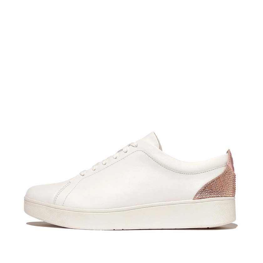 Women's Rally Leather-Crystal-Covered-Microfibre Sneakers | FitFlop UK