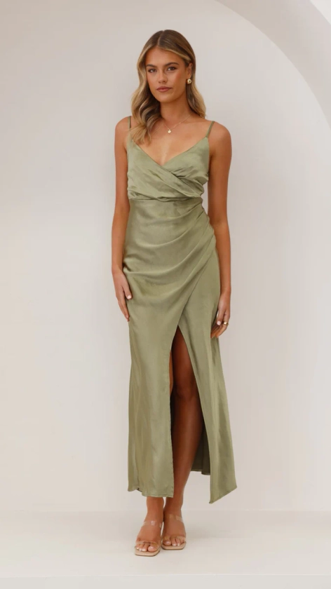 Elsa Midi Dress - Olive - Buy Women's Dresses - Billy J