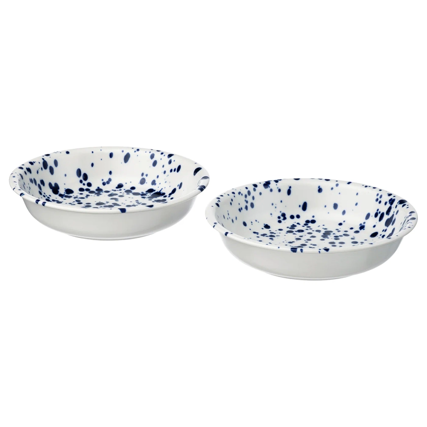 SILVERSIDA assiette creuse, à motifs/bleu, 19 cm - IKEA