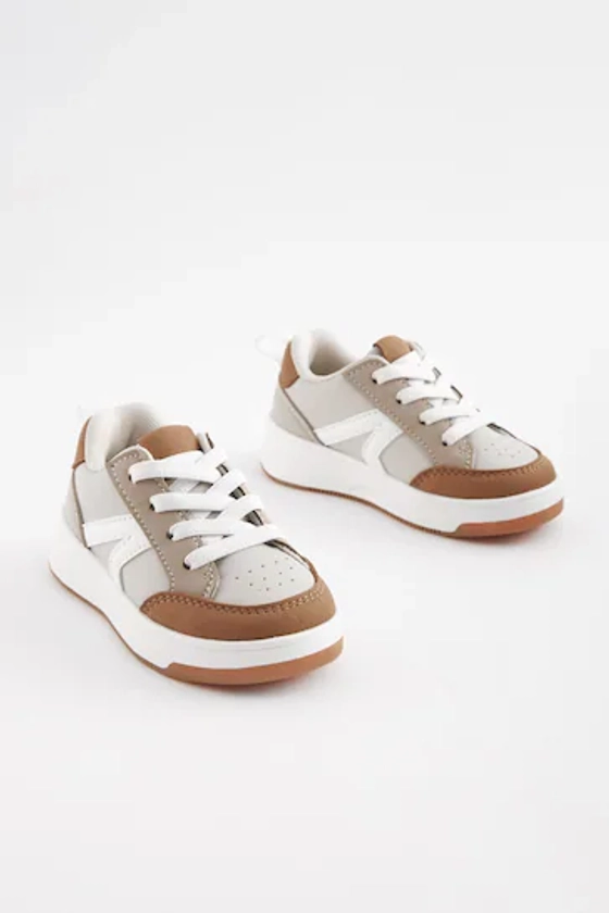 Neutral Elastic Lace Trainers