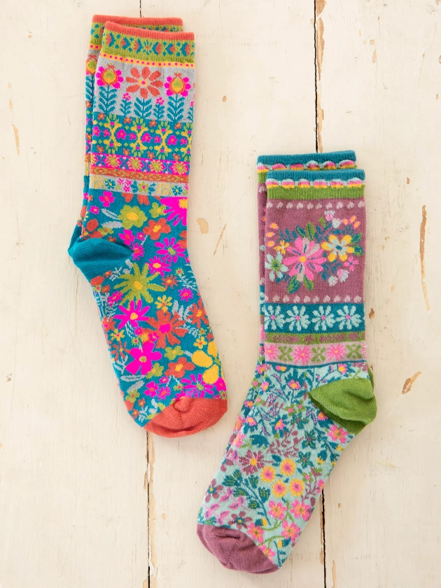 Boho Sock Set, Set of 2 - Floral Mushroom – Natural Life