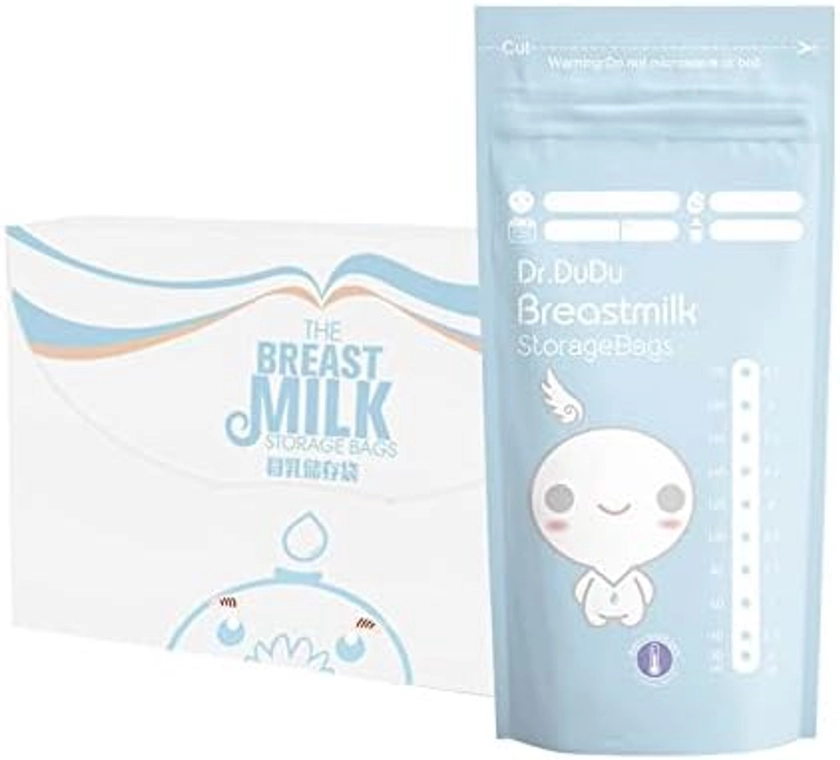 Dr.DuDu Breast Milk Storage Bags, 200ml, 120 pack (BPA-free, secure double-zipper, pre-sterilised) : Amazon.com.au: Baby