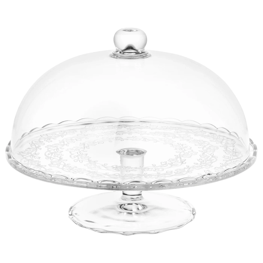 ARV BRÖLLOP Serving stand with lid - clear glass 29 cm