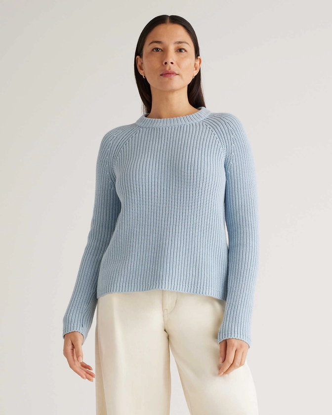 Women's 100% Organic Cotton Fisherman Crew Sweater