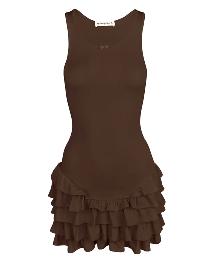 Frill Tank Dress - Dirt