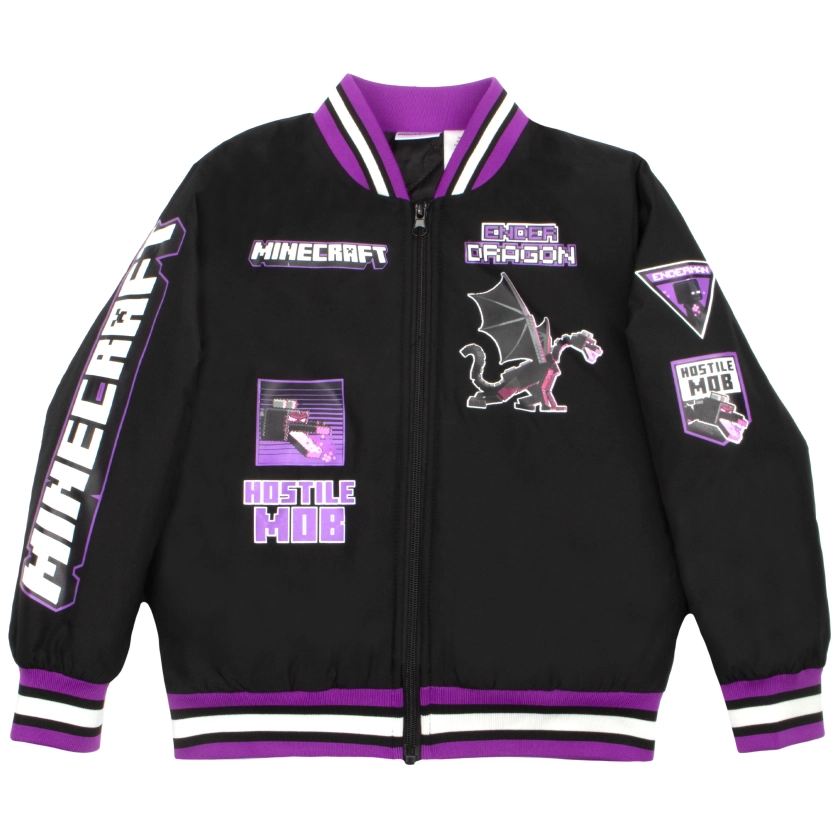 Minecraft Enderdragon Enderman Bomber Jacket for Boys (Sizes 4-18) - Walmart.com