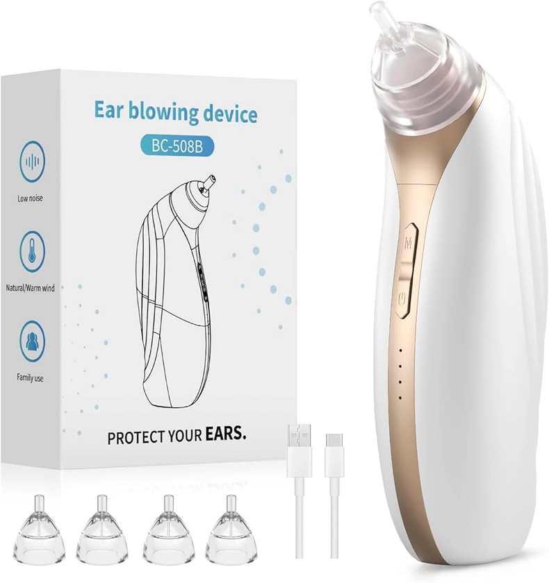 Ear Dryer,Rechargeable Soothing Warm Air Ear Drying Water Remover