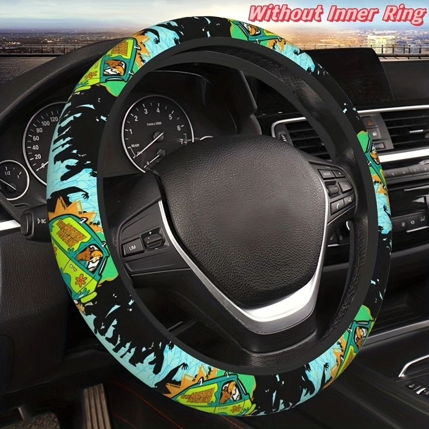 Dachshund Dog Thickened Steering Wheel Cover, Anime Car Interior Decor Accessories Breathable Anti-Slip Steering Wheel For Men Women Universal 15 Inch