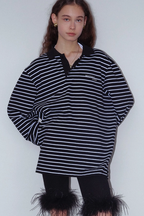 01 M.C UNISEX, Stripe PK Shirt / Navy (05/08 예약배송)