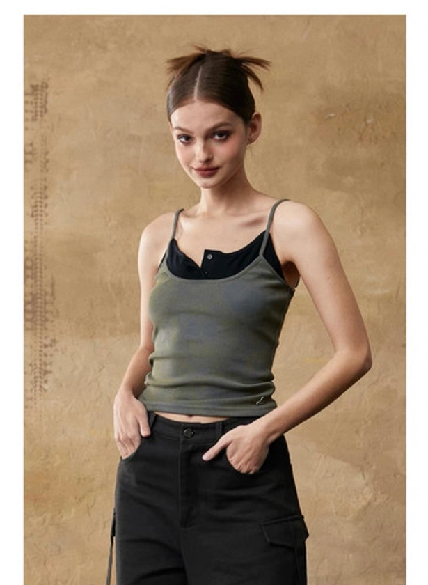 Army Green Camisole Top | Byunli