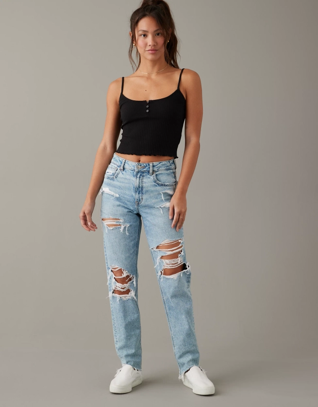 AE Strigid Ripped Mom Jean