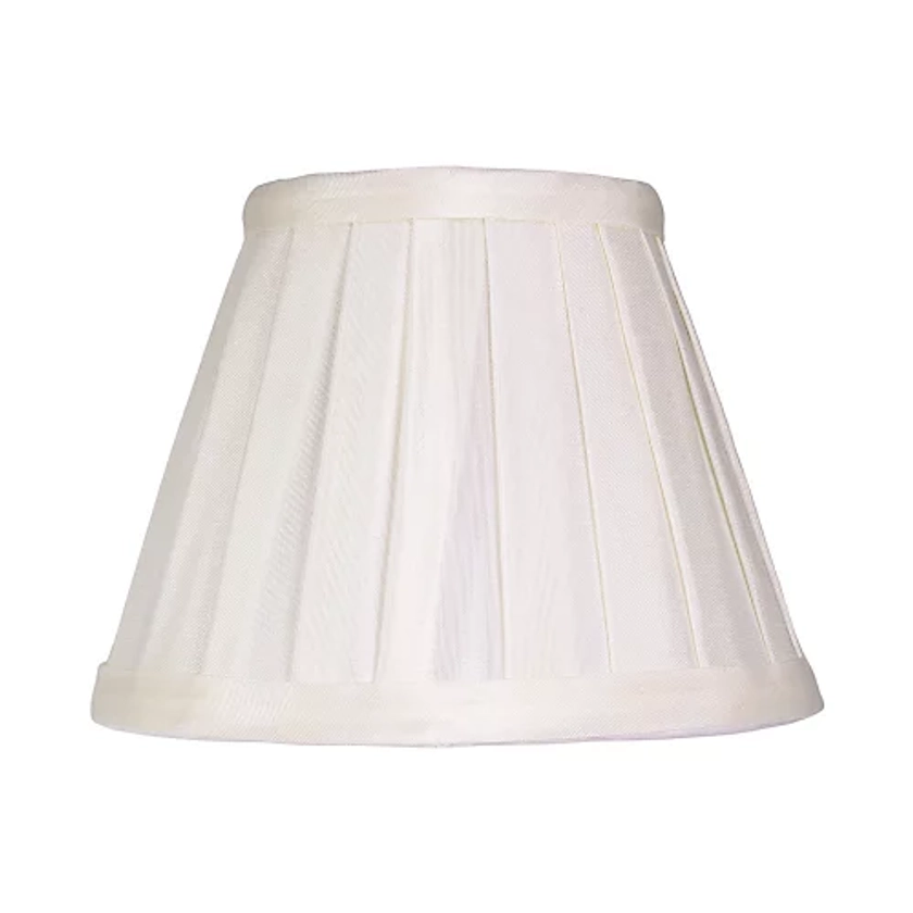 Traditional Classic Cream Faux Silk Pleated Inner Lined Lamp Clip-On Shade - 6 | DIY at B&Q
