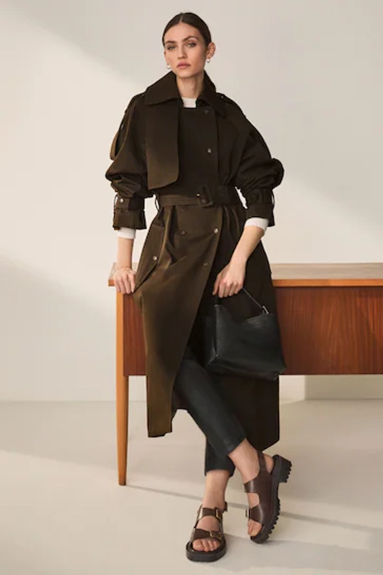 Chocolate Brown Premium Trench Coat